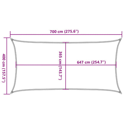 Vidaxl Toldo De Vela Poliéster Oxford 100% Gris Claro 7x4 M_2