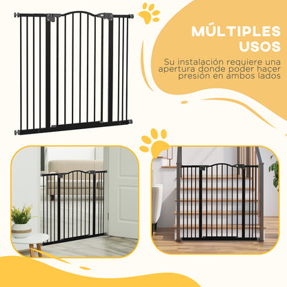 Pawhut Barrera Para Perros Con Ancho Ajustable 74-100 Cm Negro_5