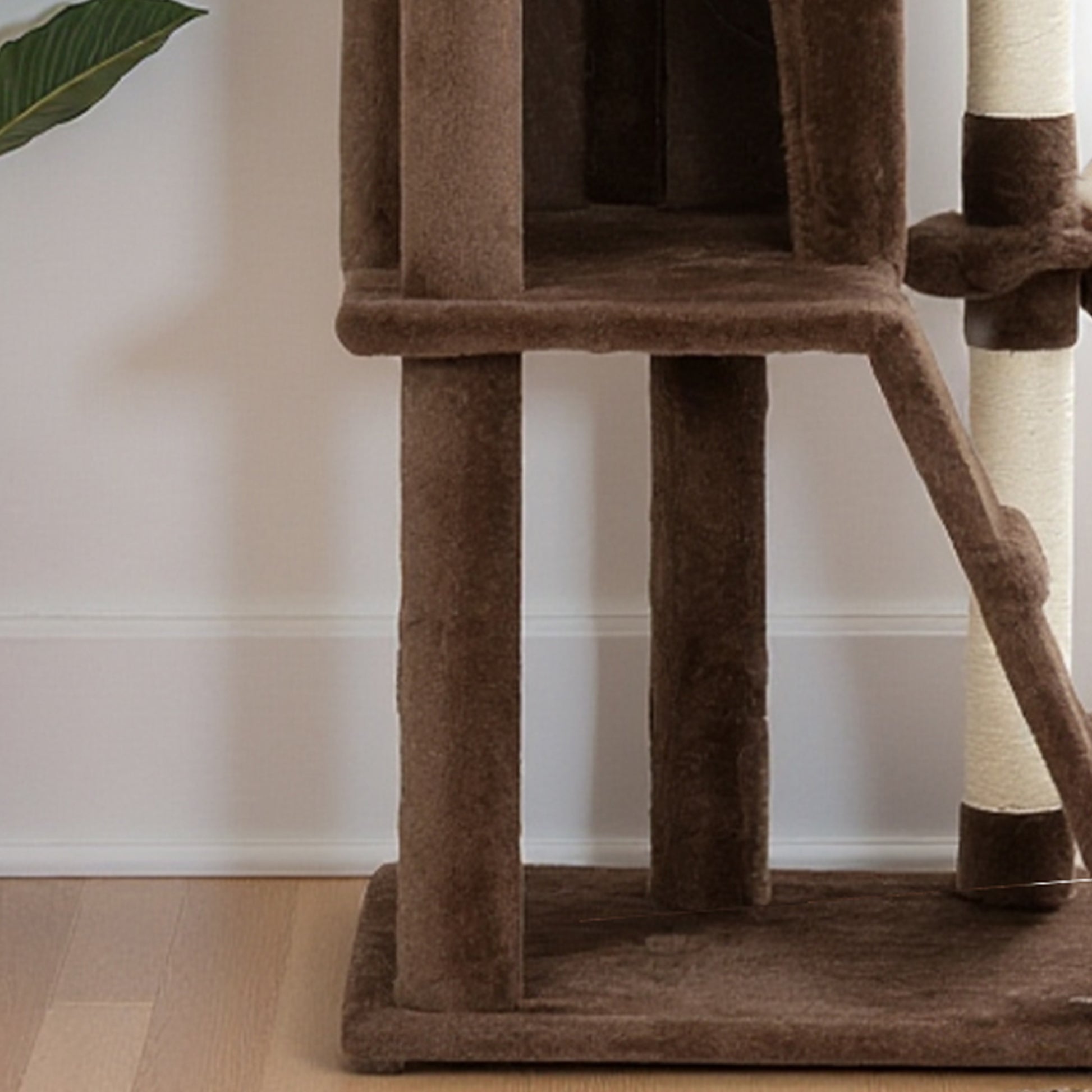 Pawhut Árbol Rascador Para Gatos 160 Cm Con Múltiples Plataformas Marrón_3