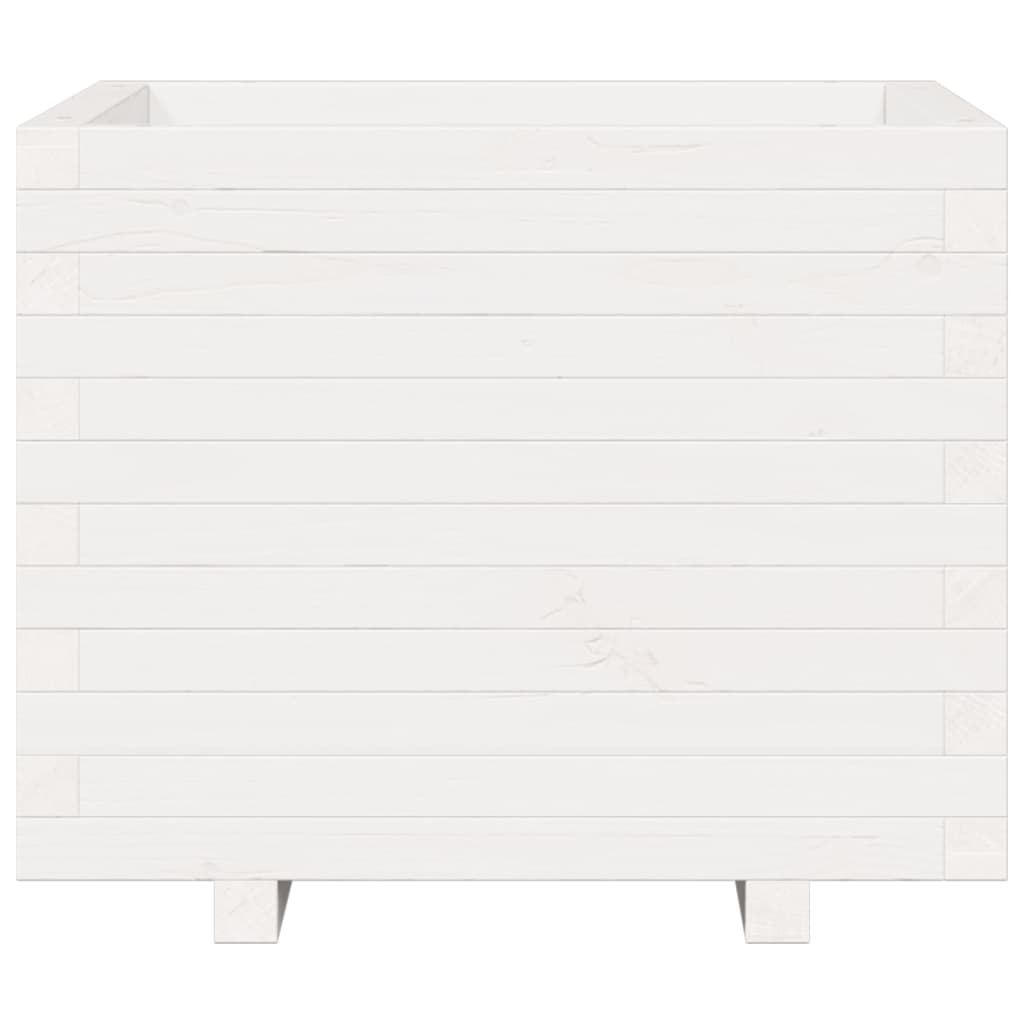 Jardinera Madera Maciza De Pino Blanco 60x60x49,5 Cm_4