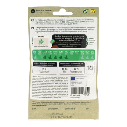 Semillas de Haba Aguadulce ecológicas Planeta Huerto