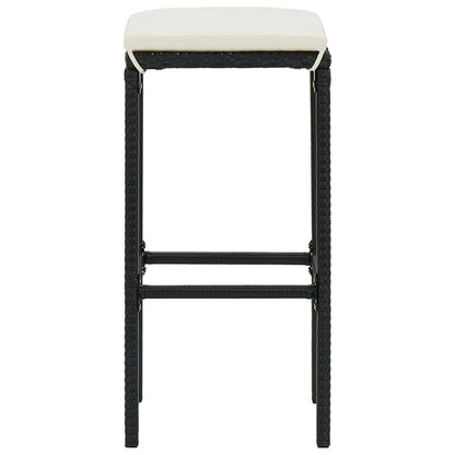 Taburetes De Cocina Con Cojines 6 Uds Ratán Sintético Negro_3