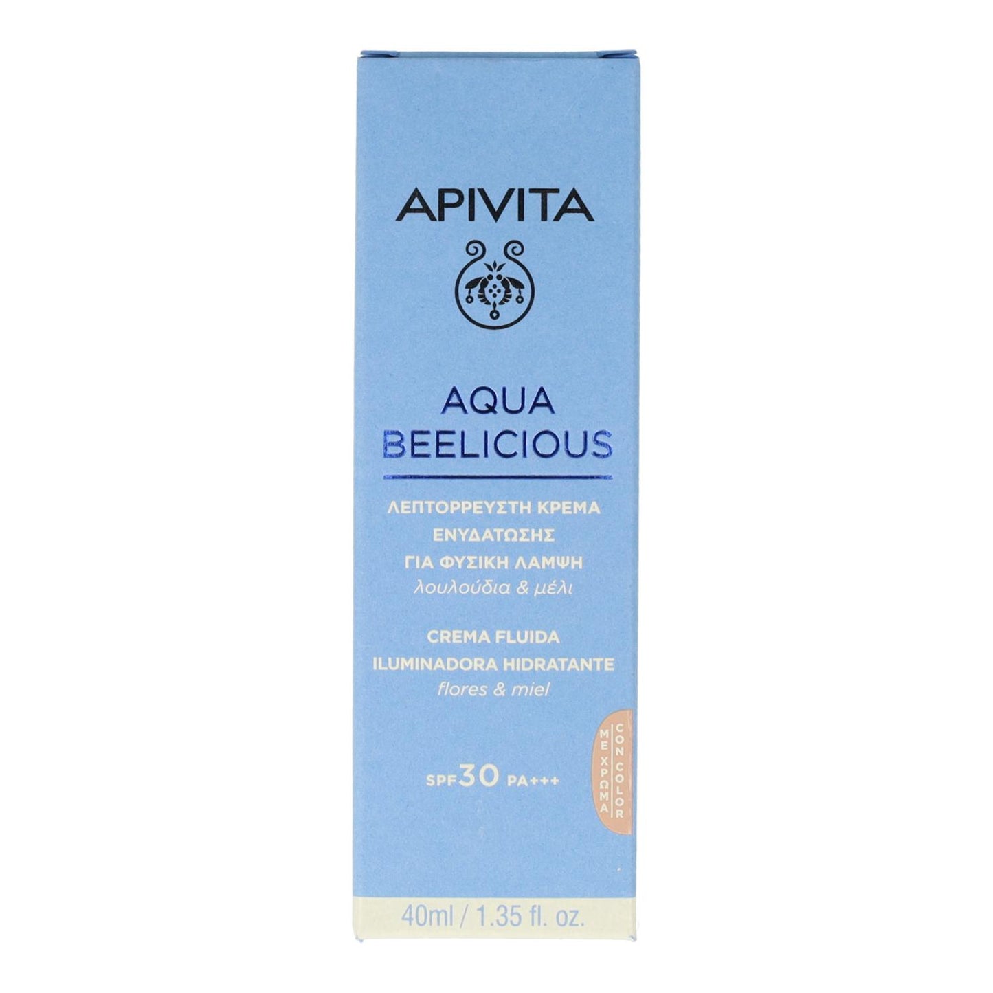 Aqua Beelicious Crema Fluida Iluminadora Hidratante Spf30 Apivita 40 ml