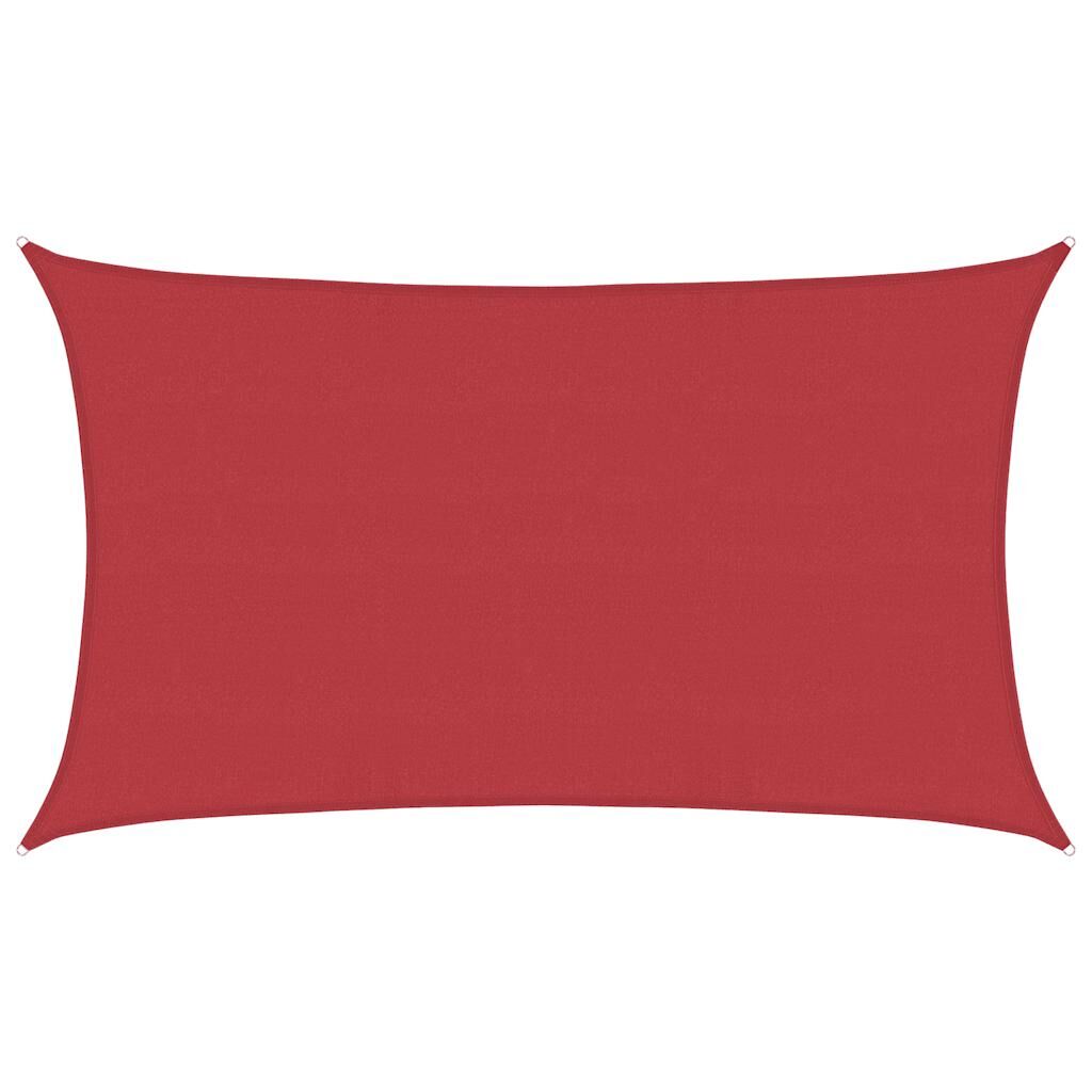Vidaxl Toldo De Vela Hdpe Rojo 160 G/m² 5x8 M_0