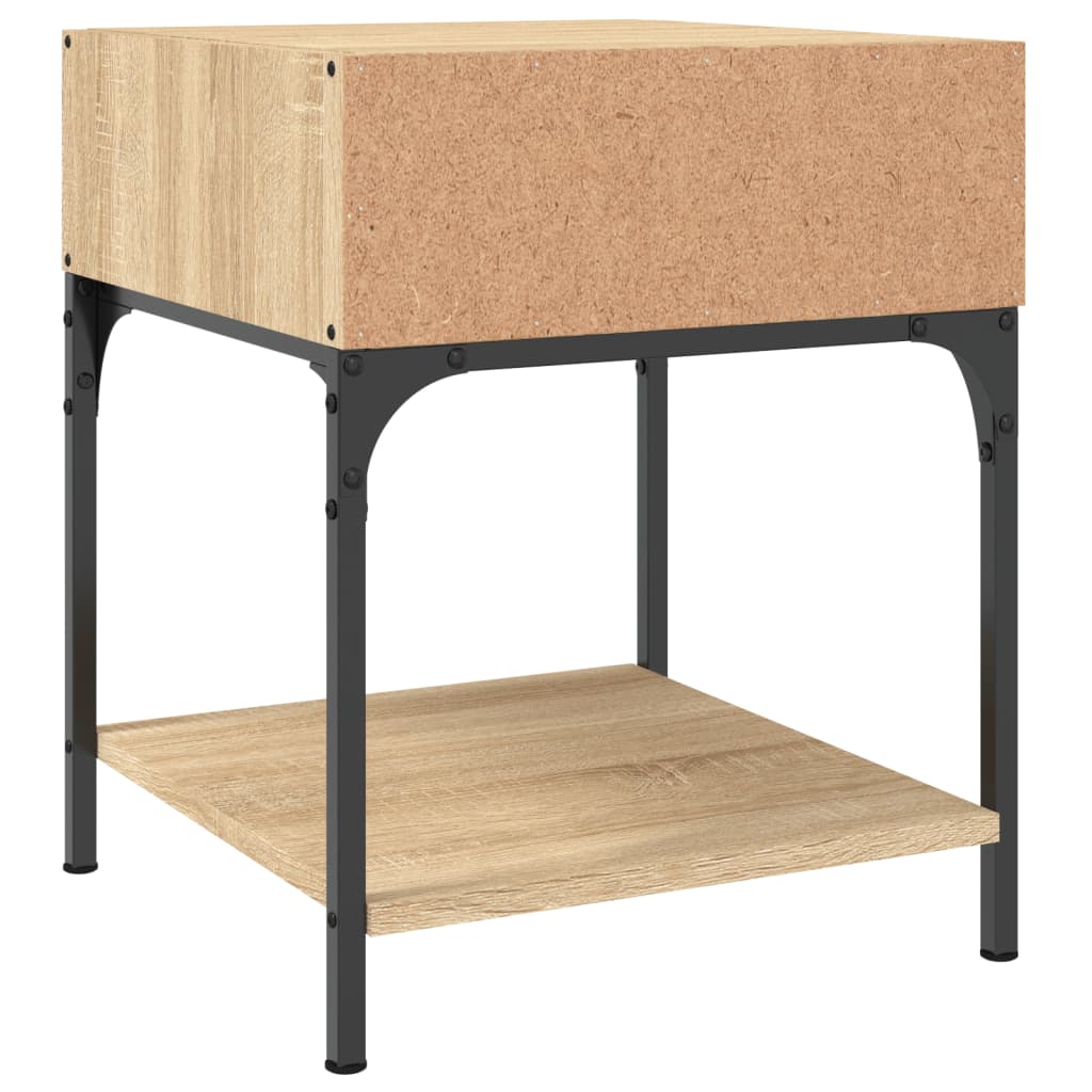 Mesita De Noche Madera De Ingeniería Roble Sonoma 40x41x50 Cm_4