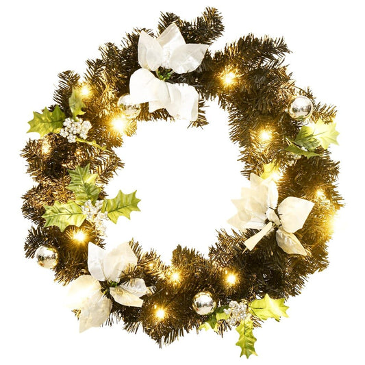 Vidaxl Corona De Navidad Con Luces Led Verde 60 Cm Pvc_0
