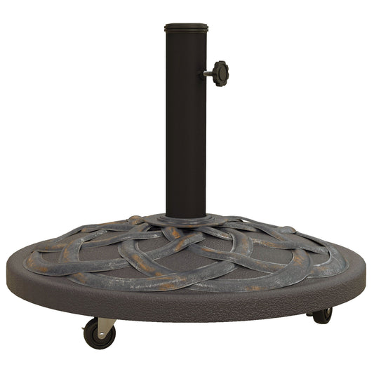 Outsunny Base De Sombrilla Peso 25 Kg Con 4 Ruedas Ø52x38 Cm Bronce_0