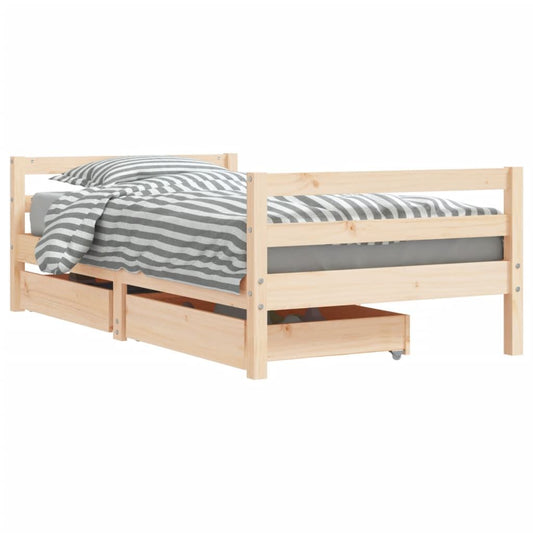 Vidaxl Estructura De Cama Infantil Con Cajones Madera De Pino 80x160cm_0
