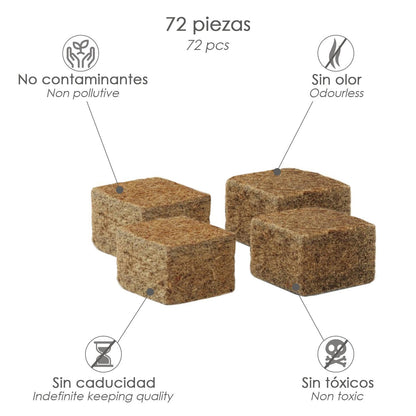 Pastillas Encendido Barbacoas Ecologicas 72 Piezas, No Toxico, Sin Olor, Favorable Medio Ambiente_1