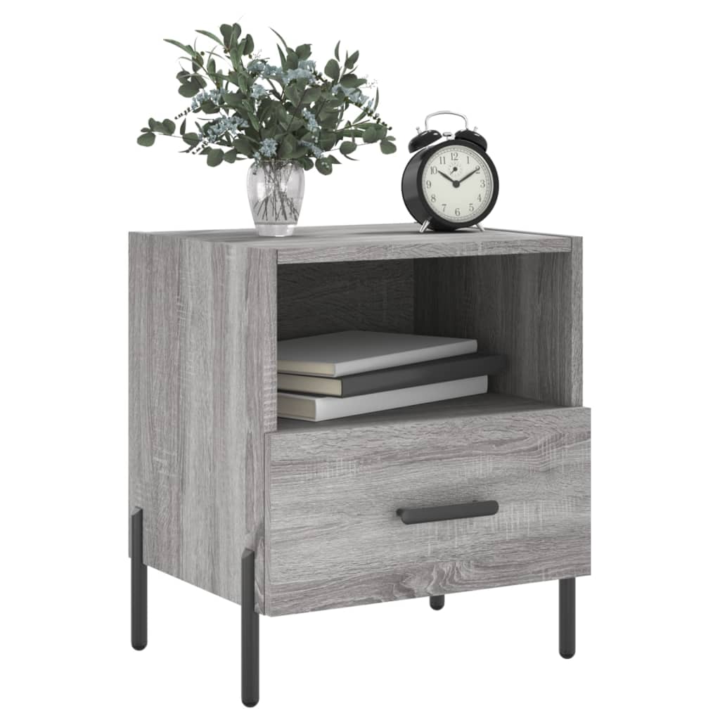 Mesitas Noche 2 Uds Madera Ingeniería Gris Sonoma 40x35x47,5 Cm_2