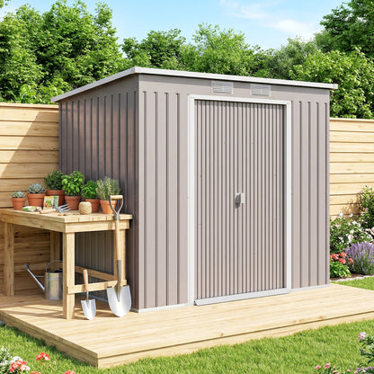 Outsunny Caseta De Jardín Exterior 2,42 M² 213x130x172 Cm Con Puerta Corredera_1