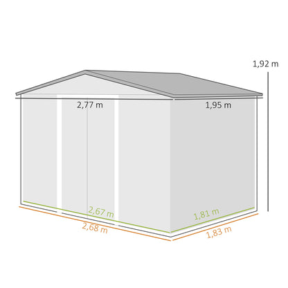 Outsunny Caseta De Jardín Exterior 4,9 M² 277x195x192 Cm Con Puerta Corredera_2