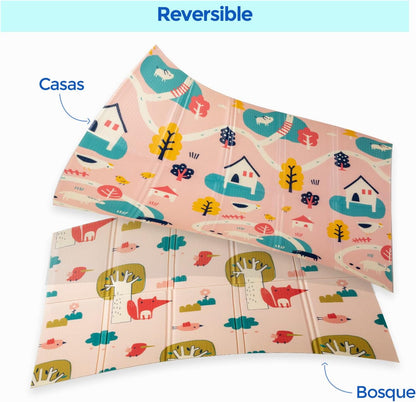 Alfombra Bebe, 1.5cm Grosor, Diseño Infantil, 200 X 180 Cm, Acolchada De Xpe, Reversible_1