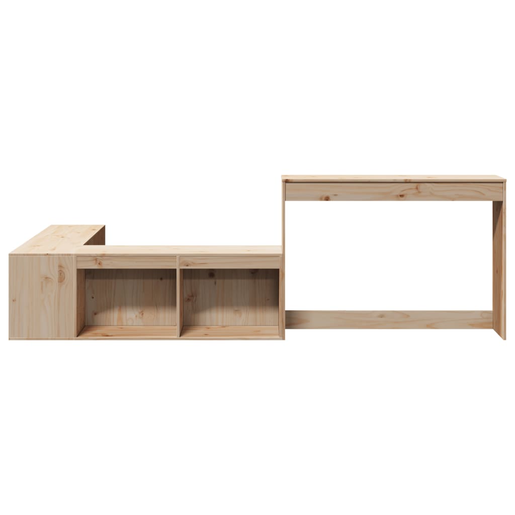 Mueble Con Escritorio Madera Maciza Pino 222x122x75 Cm_2