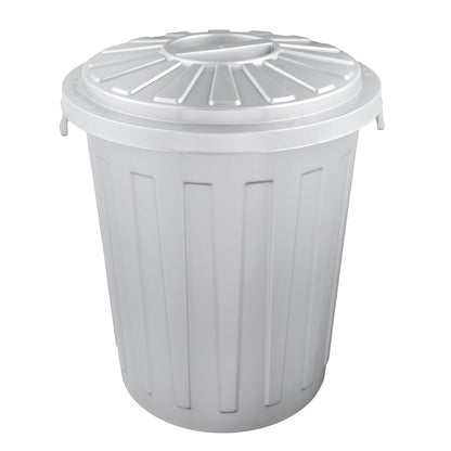Cubo De Basura / Papelera Polivalente Con Tapa Cerrable, Grande, Plástico Resistente (pp), 23 L, Mats, Plateado