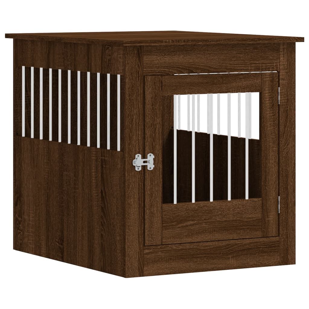 Vidaxl Jaula Para Perros Madera Ingeniería Roble Marrón 64,5x80x71 Cm_0