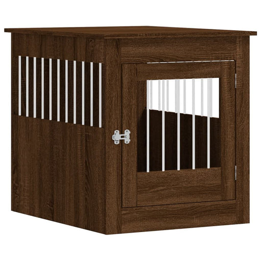 Vidaxl Jaula Para Perros Madera Ingeniería Roble Marrón 64,5x80x71 Cm_0