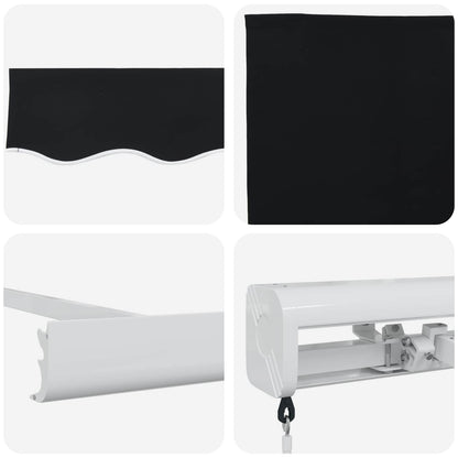 Toldo Retráctil Negro 300 X 250 Cm Lona Y Aluminio_3