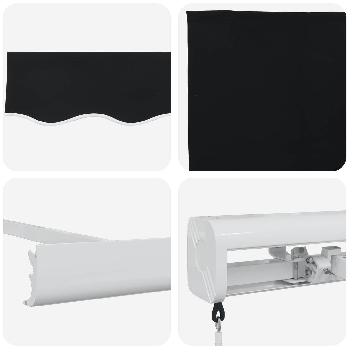 Toldo Retráctil Negro 350 X 250 Cm Lona Y Aluminio_3