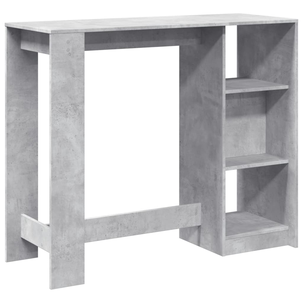 Mesa Bar Con Estante Madera Gris Hormigón 124x46x103,5 Cm_4