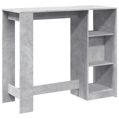 Mesa Bar Con Estante Madera Gris Hormigón 124x46x103,5 Cm_4