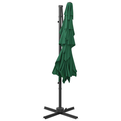 Vidaxl Sombrilla De Jardín 4 Niveles Palo De Aluminio Verde 250x250 Cm_4