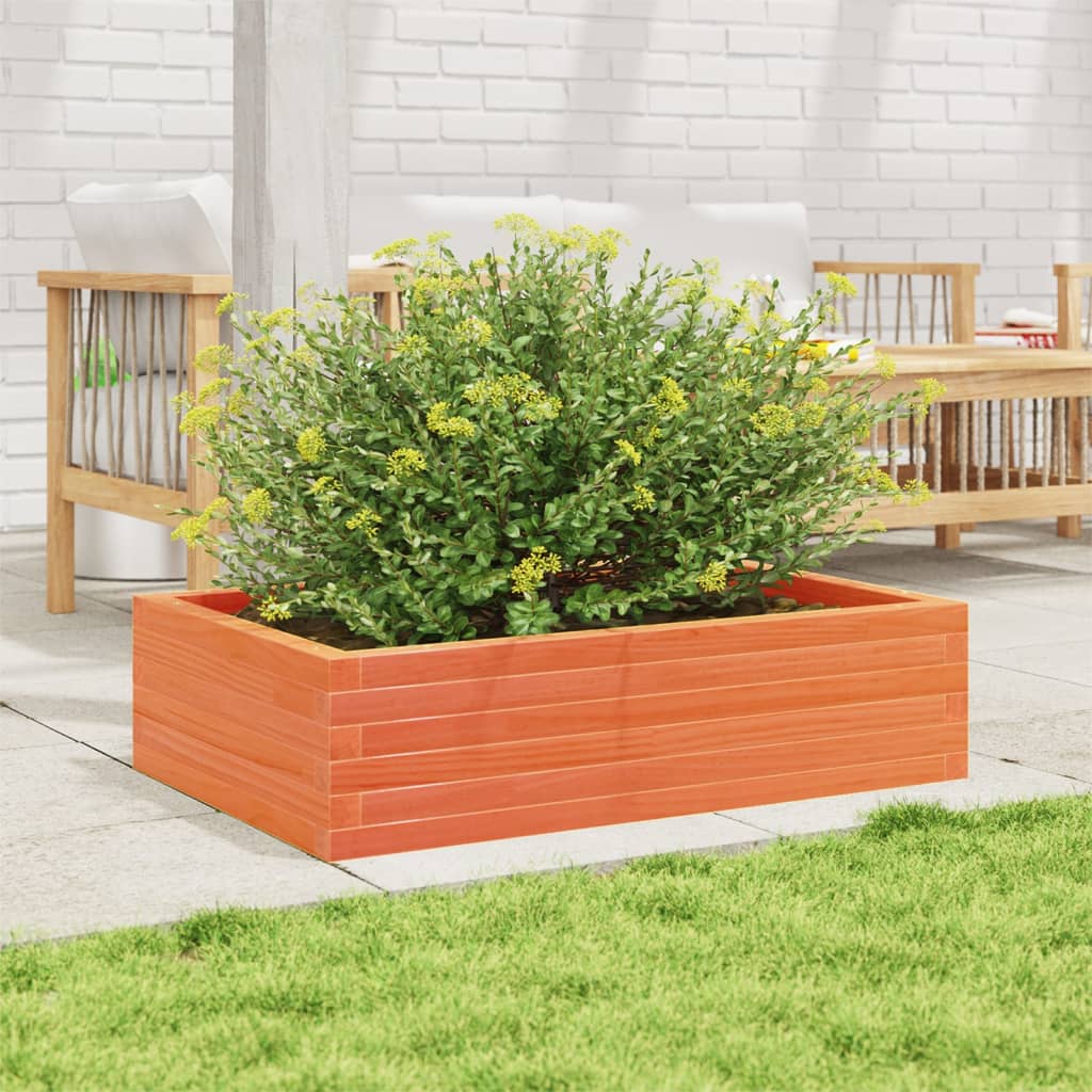 Jardinera Madera Maciza De Pino Marrón Cera 90x60x23 Cm_2