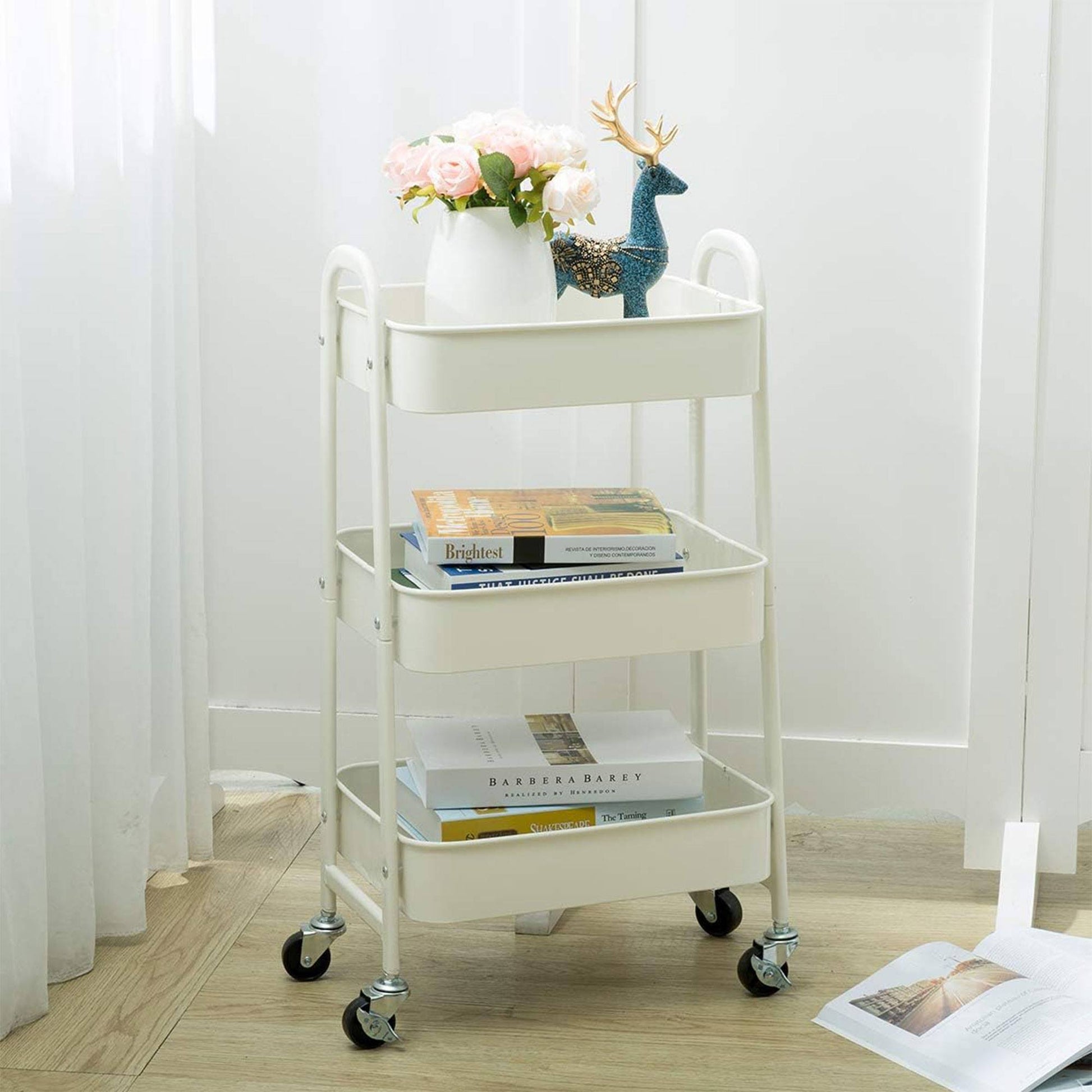 Well Home Carro De Cocina Blanco Con 3 Cestas Y Ruedas H.79,5cm_2