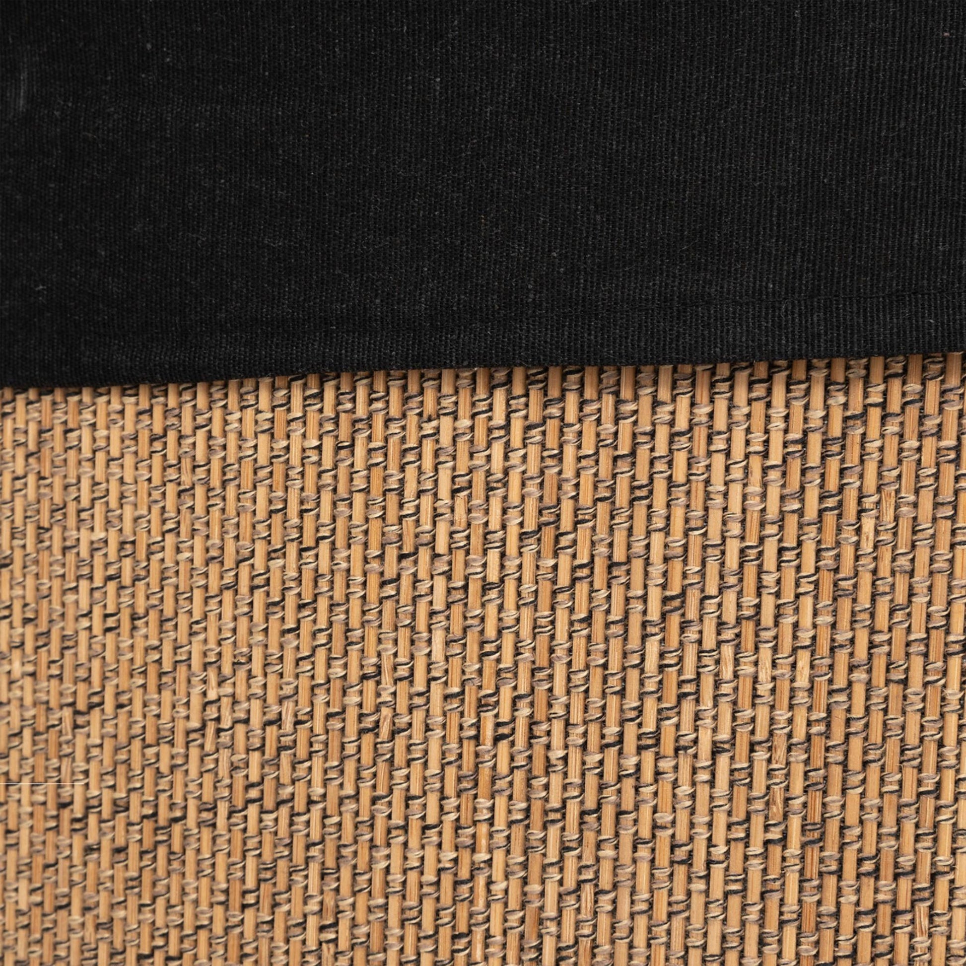 Cesta De Ropa Esquina 48l Bambú Y Tejido Negro_2