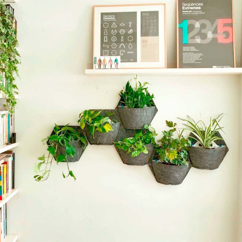 Jardín Vertical Modular Citysens Con Riego Automático De 3 Maceteros – Blanco Con Funda Téxtil Reciclada_2