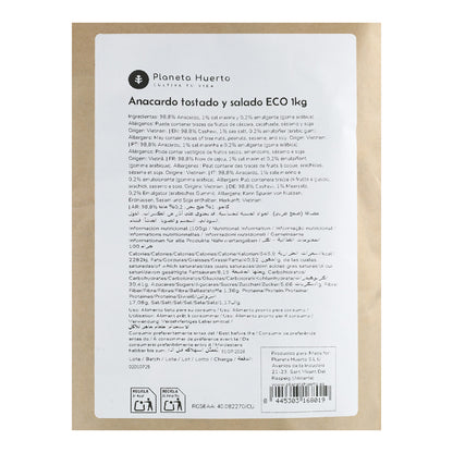 Anacardo tostado y salado ECO Planeta Huerto 1 kg