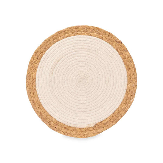 Salvamantel Esparto Espiral Tela Blanco Colección Kinvara_0