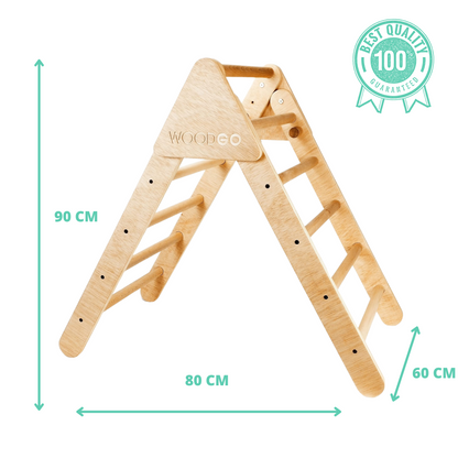 Triángulo De Aprendizaje Pikler Plegable Madera 90 X 50 X 80 Cm. Tremsc0007 Woodgo._1