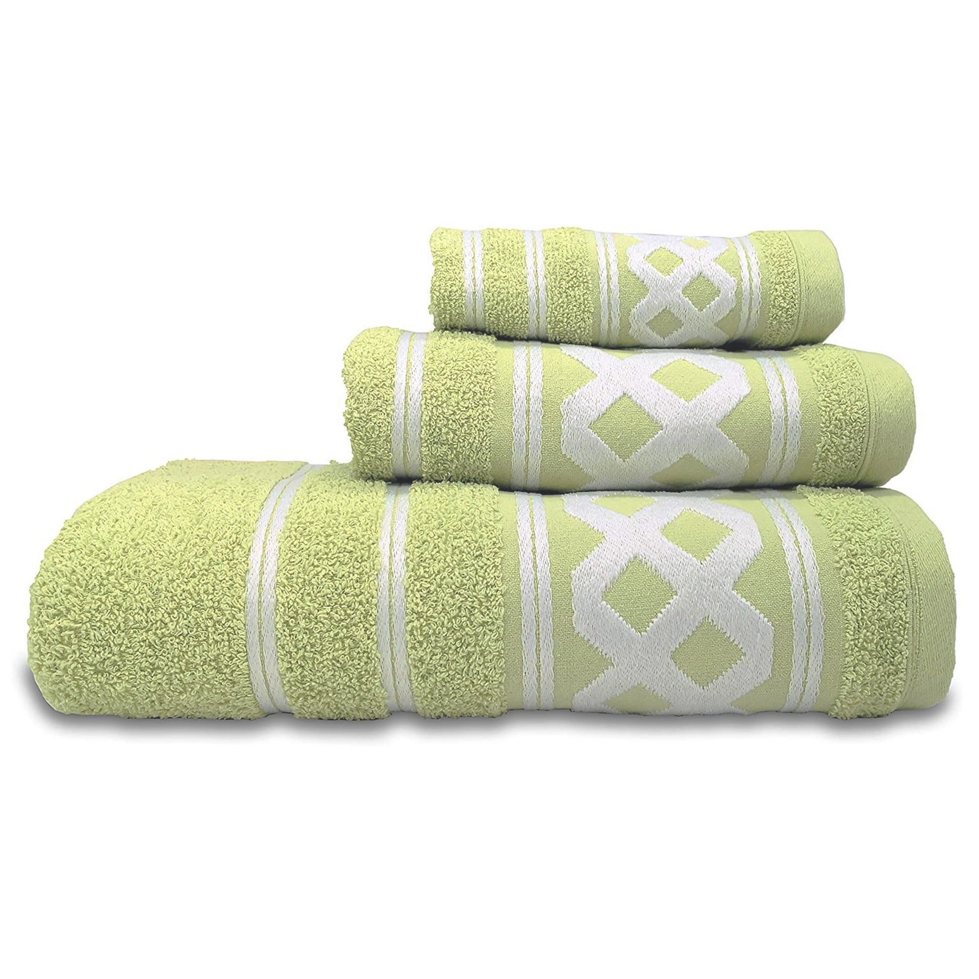 Juego De 3 Toallas De Baño De Algodón De Rizo 450 Gr/m2, De 50x30; 100x50; 150x100 Cm., Color Verde Agua_0