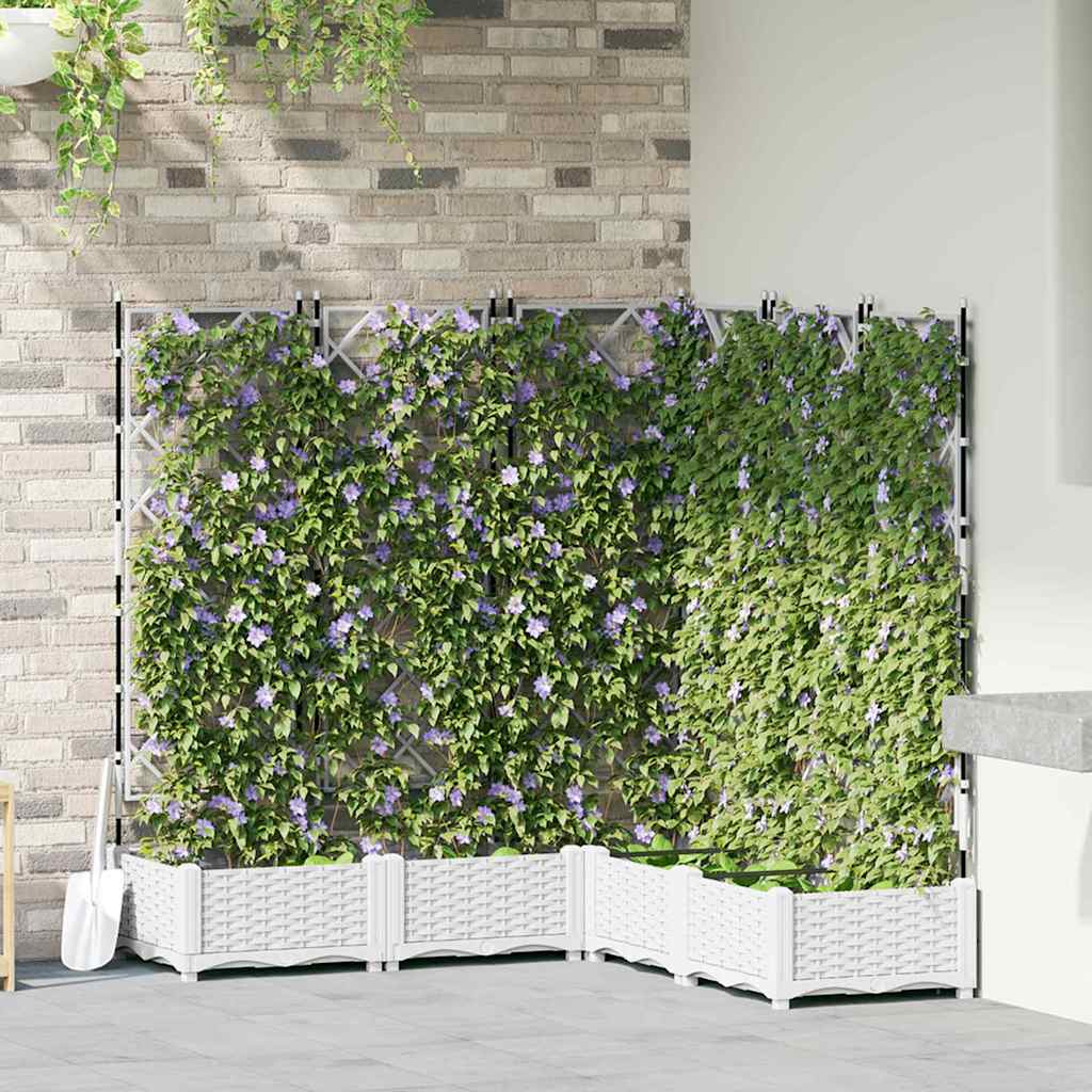 Macetero De Jardín 5 Uds. Blanco 120 X 120 X 125,5 Cm Pp_1