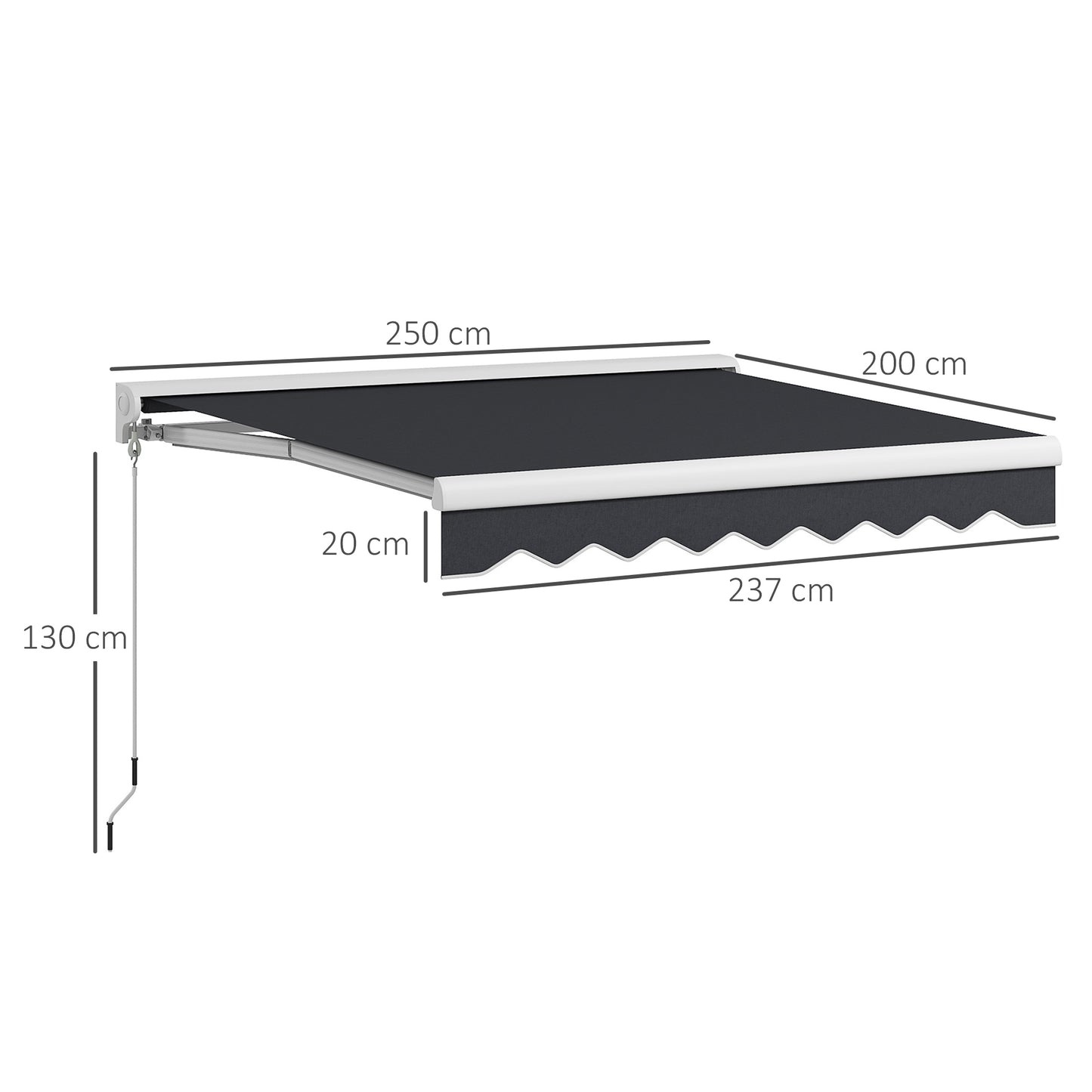 Outsunny Toldo Eléctrico Retráctil Y Manual 2,5x2 M Con Mando A Distancia Gris_2