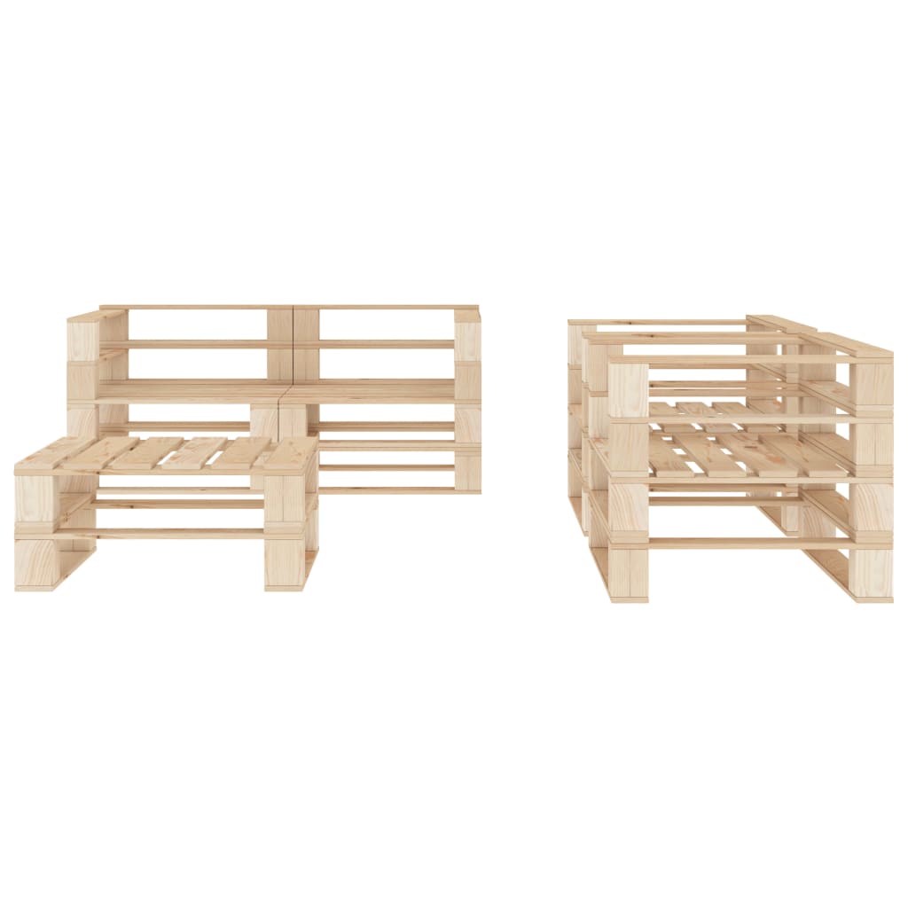 Vidaxl Juego De Muebles De Palets Para Jardín 5 Piezas De Madera_1