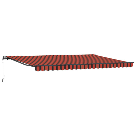 Toldo Retráctil Naranja Y Marrón 500 X 300 Cm Tela Y Aluminio_0