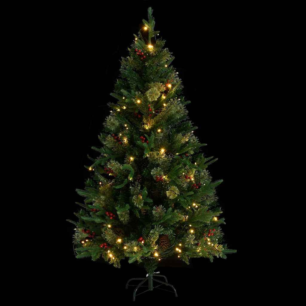 Vidaxl Árbol De Navidad Con Luces Y Piñas Pvc Con Pe Verde 150 Cm_3