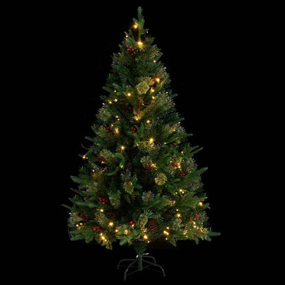 Vidaxl Árbol De Navidad Con Luces Y Piñas Pvc Con Pe Verde 150 Cm_3