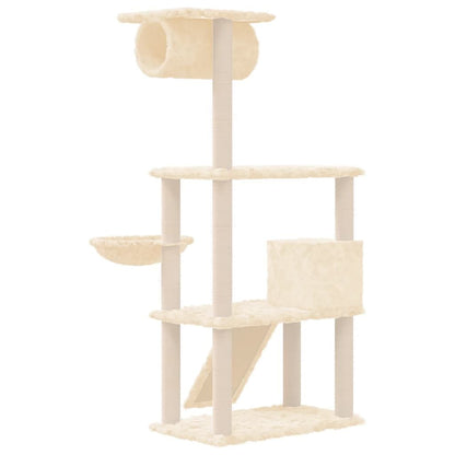 Vidaxl Rascador Para Gatos Con Postes De Sisal Crema 131 Cm_4