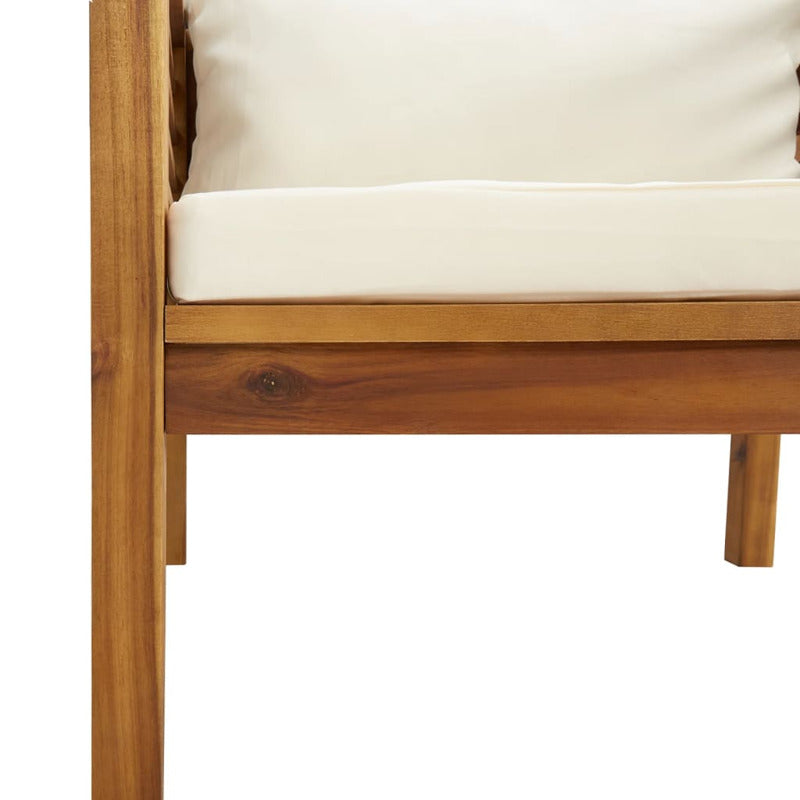 Vidaxl Silla De Jardín Y Cojines Blanco Crema Madera Maciza De Acacia_5