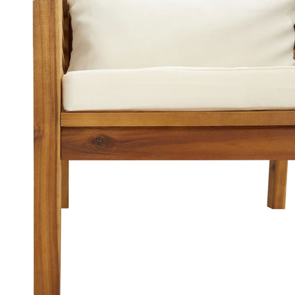 Vidaxl Silla De Jardín Y Cojines Blanco Crema Madera Maciza De Acacia_5