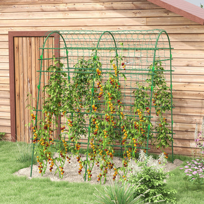 Outsunny Enrejado De Pepino 206 Cm Para Plantas Trepadoras Al Aire Libre Verde_1