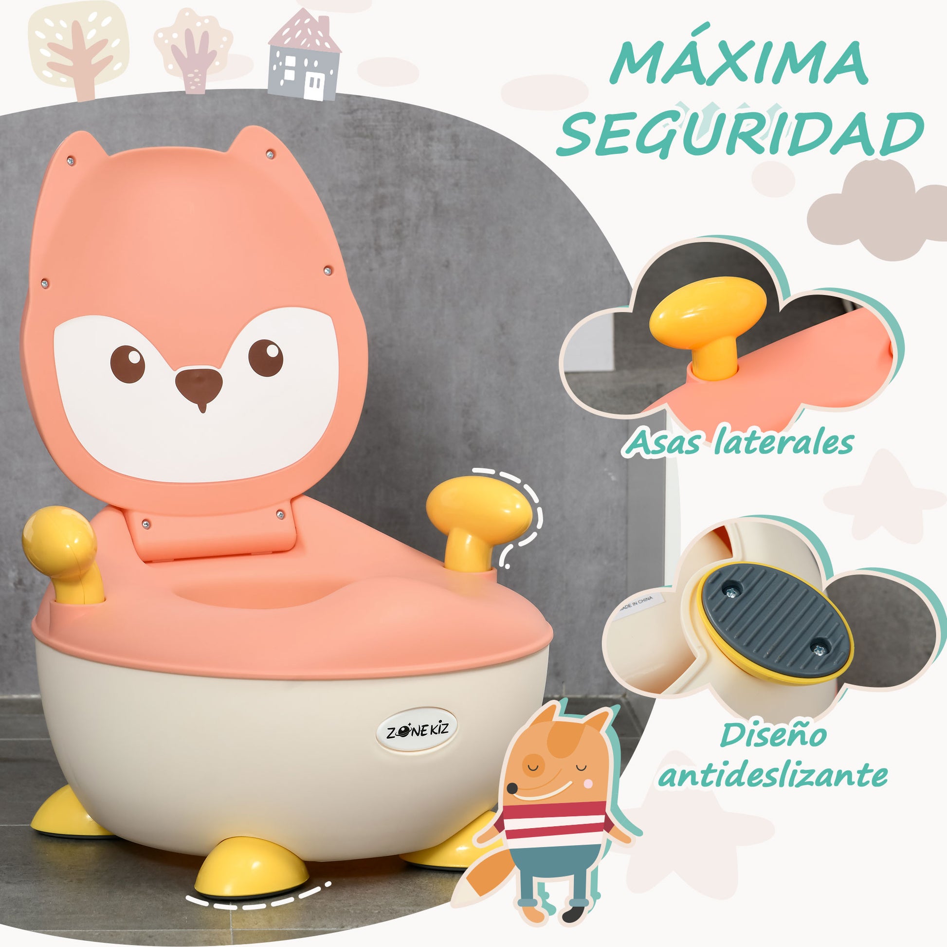 Zonekiz Orinal Infantil Para Bebé De 6-36 Meses Wc Aprendizaje 4,5x35x23 Cm Rosa_3