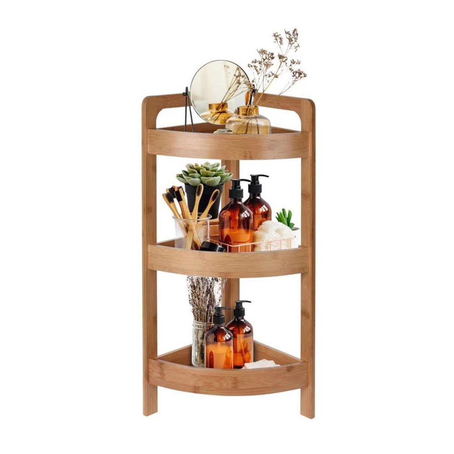 Well Home Estantería De Baño Con 3 Estantes En Bambú H.61cm_3