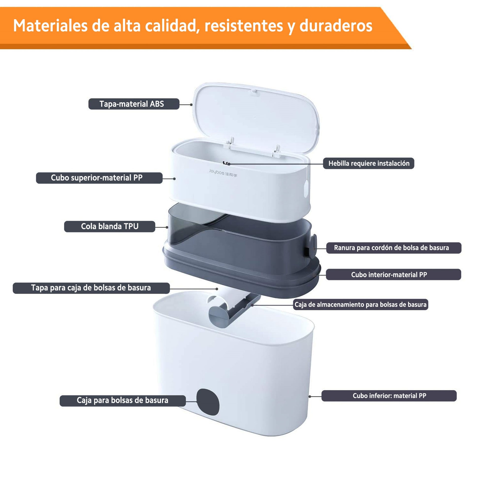 Cubo De Basura Para Baño Joybos_1
