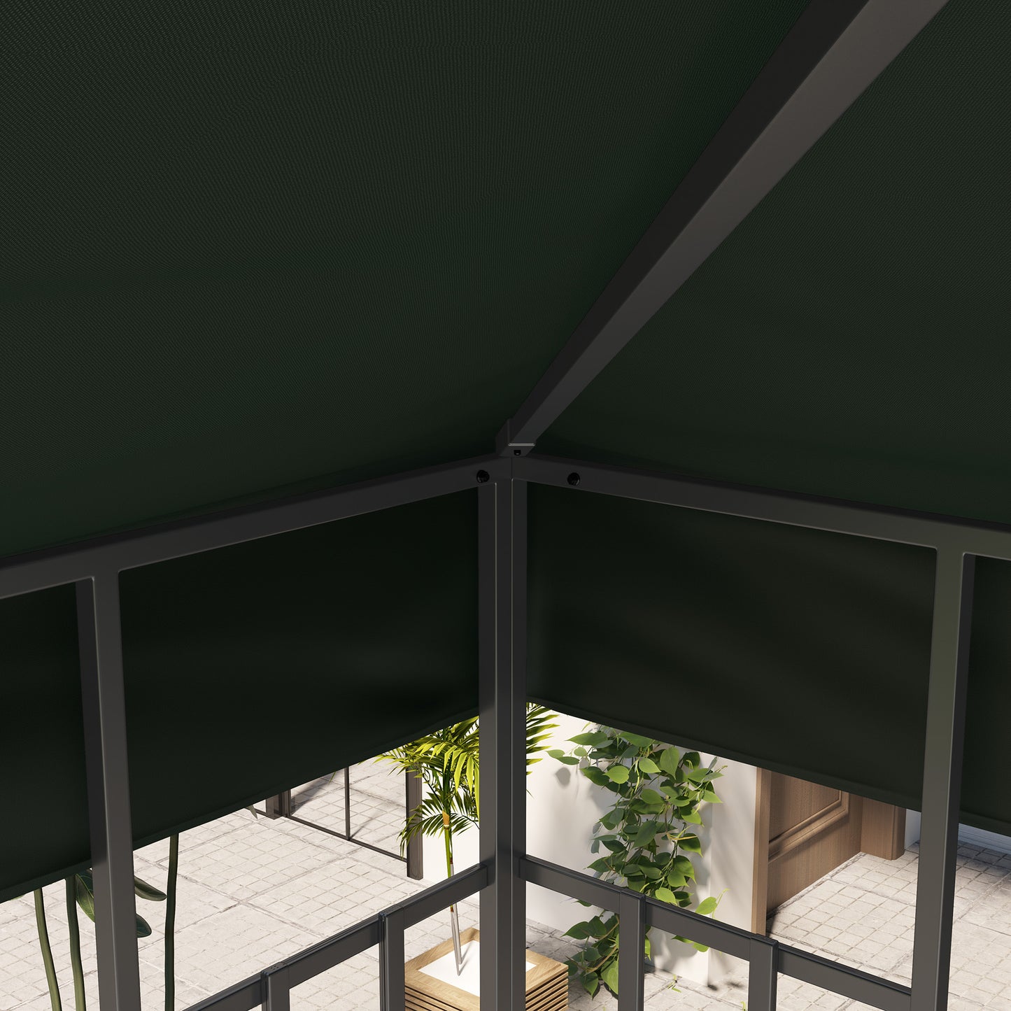Outsunny Techo De Repuesto Para Cenador 3x3 M Con Techo Doble Protección Uv 30+_3