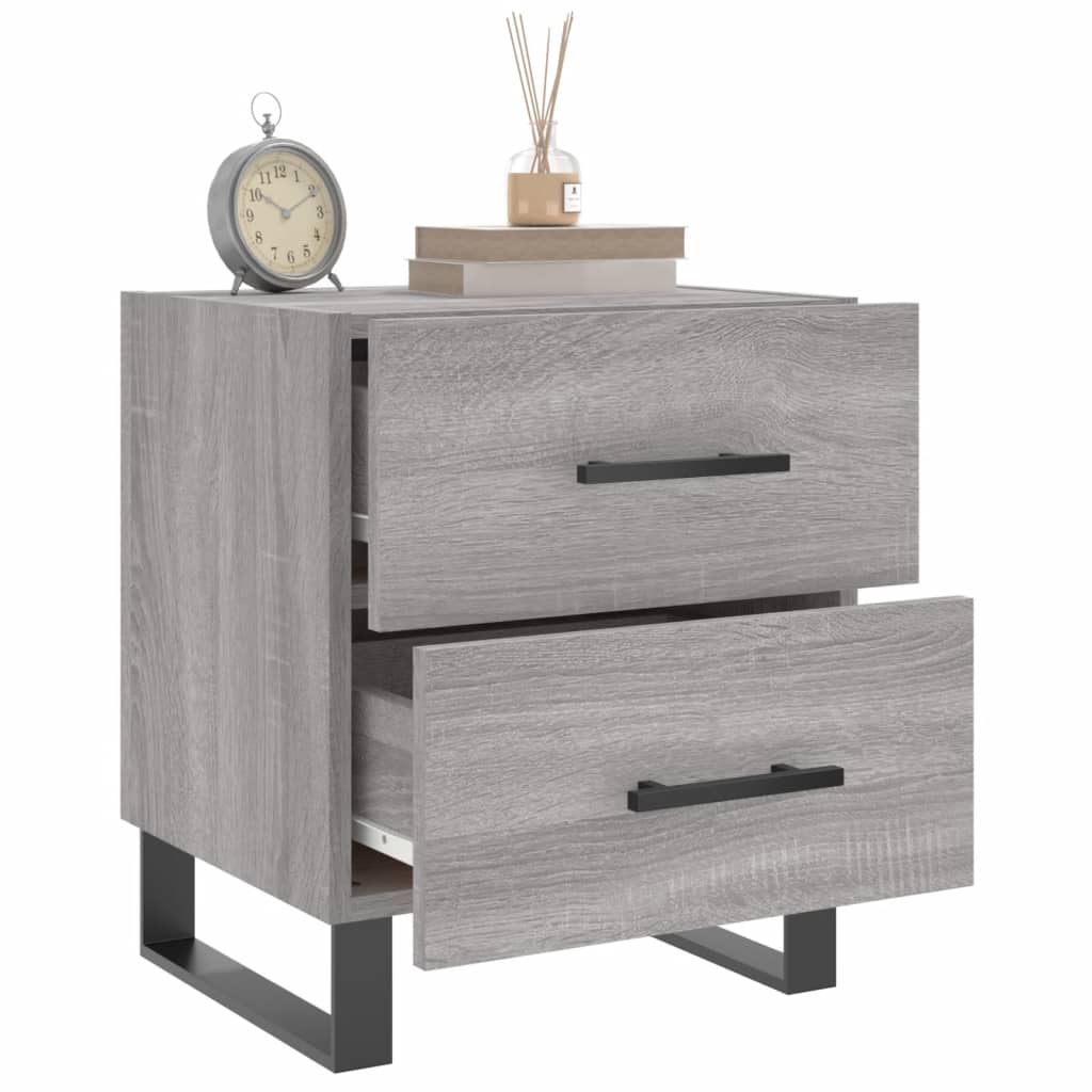 Mesitas Noche 2 Uds Madera Ingeniería Gris Sonoma 40x35x47,5 Cm_2