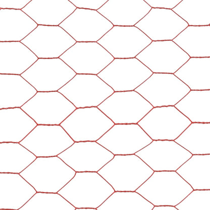Alambrada De Gallinero Acero Revestimiento Pvc Rojo 25x1,5 M / Vetonek_1